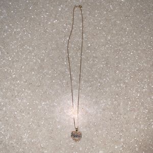 Gold heart sister necklace